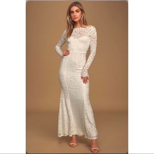 Lulus Florida White Lace Long Sleeve Maxi Dress